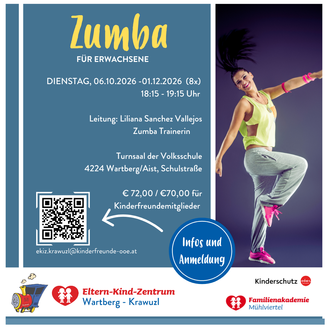 Zumba for adults. Tuesdays, from October 6 to December 1, 2026 (8 sessions) 18:15-19:15. Zumba instructor Liliana Sanchez Vallejos. €72/€70 for friends of children.