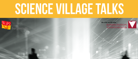An advertisement for Science Village Talks. A blurred crowd of people is walking in a futuristic cityscape. Date: 13.01.2026, Time: 19:00. Speaker: Dr. Norbert Frischauf. Topic: Technological Developments: Chances & Dangers.