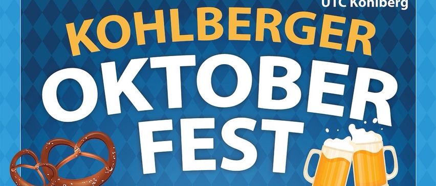 Oktober Fest am Sa, 27.09.25 in der Festhalle Kohlberg. Beginn um 19:00 Uhr. Eintritt: 5,00 €, 10,00 €. Mit Junge Paldauer und Disco.