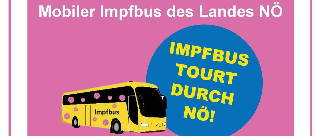 Ein Bild einer Werbung für einen kostenlosen Impfbus-Tour am 17. November 2025 von 10:00 bis 13:00 in Waidhofen a. d. Thaya. Es beinhaltet Impfungen für MMR, HPV und Influenza.