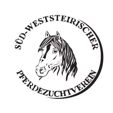 Ein kreisförmiges Logo mit dem Kopf eines Pferdes und dem Text 'Sud-Weststeirisches Pferdezuchtverein' auf Deutsch.