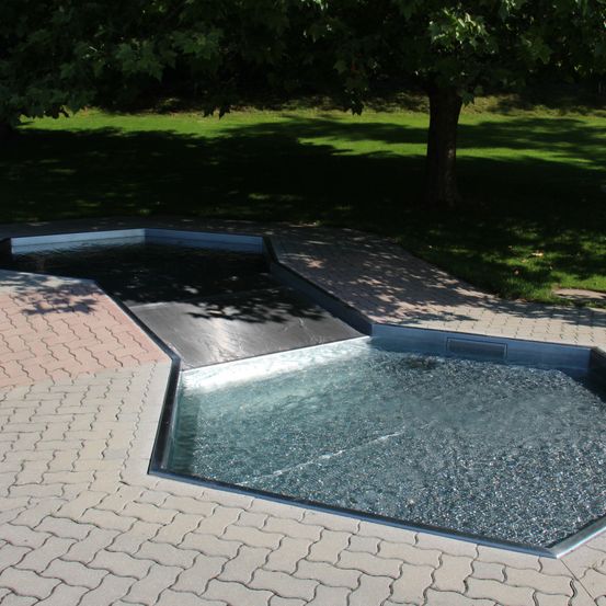 Bild enthält, Path, Walkway, Flagstone, Pool, Water, Swimming Pool, Tub, Hot Tub, Outdoors, Backyard