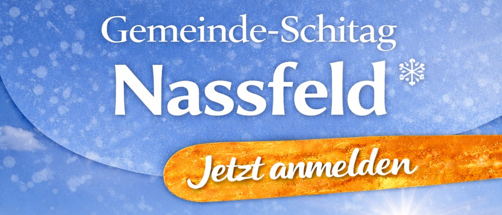 Eine Werbung für das Nassfeld Skiresort zeigt einen Skifahrer an einem sonnigen Tag. Der Skifahrer befindet sich auf einem Berg mit einer Skilift und verschneiten Bergen im Hintergrund. Das Datum ist Samstag, 31. Jänner 2026. Abfahrtszeit ist 06:00 Uhr von VS Seiersberg.