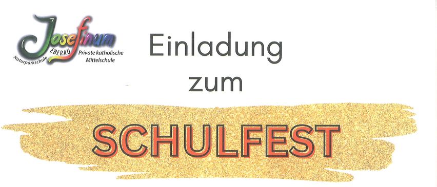 Die MS Josefinum Eberau lädt herzlich zum diesjährigen Schulfest ein. 25. Juni 2025, Beginn 16:00 Uhr. Musikalisches Rahmenprogramm durch die Schulband. Verabschiedung der 4. Klassen. Live-Musik mit Pinktree. Für Speise und Trank wird reichlich gesorgt.