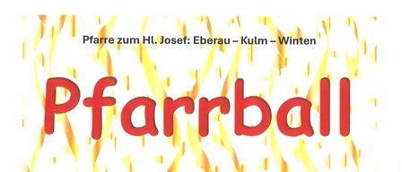 Plakat für die Pfarrball-Veranstaltung am 24.01.2026 im GH Buch, Eberau. Beginn um 20:00 Uhr, Einlass um 19:00 Uhr. Eintritt: VVK 8 €, Abendkasse 10 €. Organisiert von Die Grisus. Sitzplatzreservierungen: 0676/9003702.