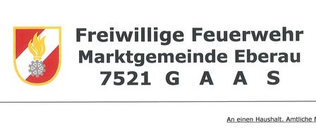Eine Anzeige für das Osterfeuer der Feuerwehr Gaas. Es werden trockene organische Materialien für die Entsorgung angefordert, ausgenommen Plastik und Metall. Die Lieferung wird überwacht. Die Veranstaltung ist am 4. April 2026 um 20 Uhr.