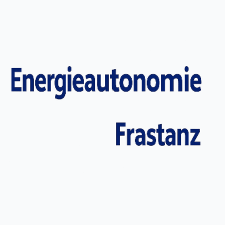 Das Bild zeigt ein Logo für Energieautonomie Frastanz. Es hat blauen Text auf weißem Hintergrund.