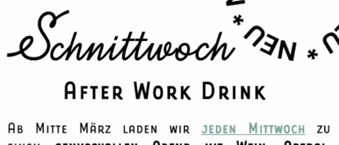 Einladung zur After-Work-Veranstaltung. Jeden Mittwoch im März genießen Sie einen Abend mit Wein, Aperol, Käse, Chutney und Popcorn. Kommen Sie vorbei und genießen Sie um 17 Uhr heute.