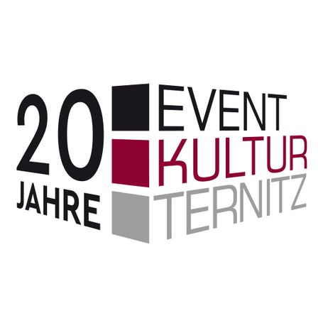 Logo für 20 Jahre Event Kultur Ternitz. Das Logo zeigt eine stilisierte '20' mit dem Wort 'Jahre' darunter und 'EVENT KULTUR TERNITZ' in Rot und Grau geschrieben.