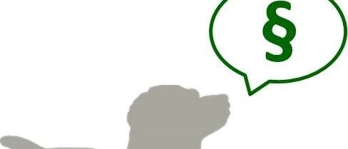 Eine Silhouette eines Hundes, der nach oben schaut, mit einer Sprechblase, die einen Dollar-Zeichen enthält.