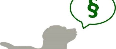 Eine Silhouette eines Hundes mit einer Sprechblase darüber, die das Dollarzeichen enthält.