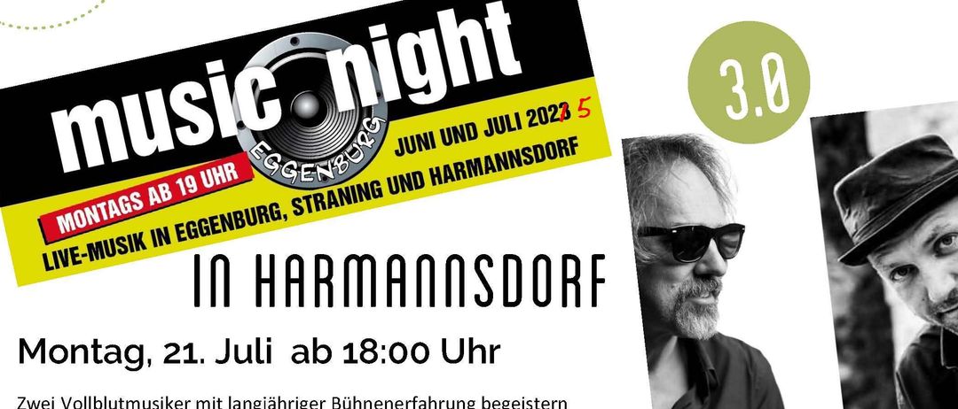Musikabend in Eggenburg, Straning und Harmannsdorf. Juni und Juli 2023. Musiker mit jahrelanger Bühnenerfahrung präsentieren sich. Mit akustischer Gitarre, Kontrabass und Leidenschaft. Erwarten Sie großartige Songs, Atmosphäre und kulinarische Köstlichkeiten.