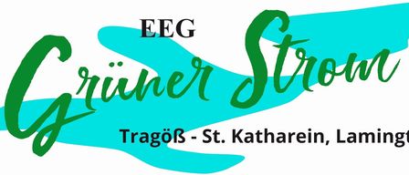 Das Bild zeigt ein Logo mit dem Text EEG und Trainer Strom in Grün. Darunter steht TragoB - St. Katherien in Schwarz geschrieben.