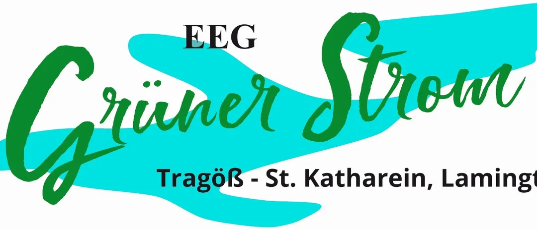 Das Bild zeigt ein Logo mit dem Text EEG und Trainer Strom in Grün. Darunter steht TragoB - St. Katherien in Schwarz geschrieben.
