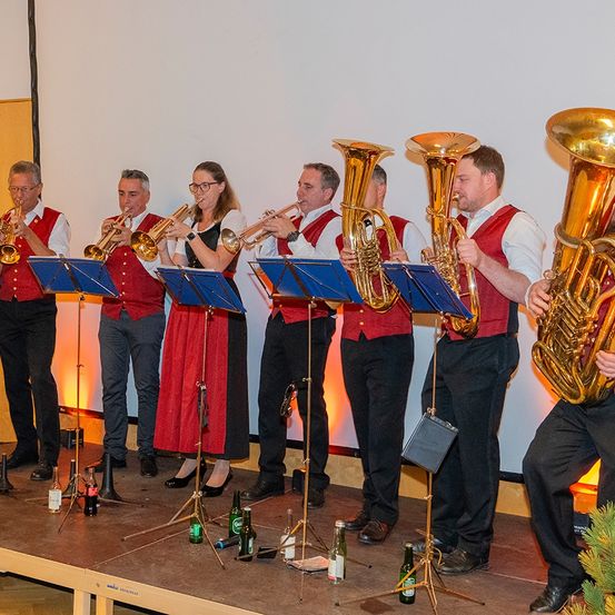 Bild enthält, Group Performance, Person, Music Band, Adult, Female, Woman, Male, Man, Horn, Tuba