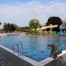 Water, Person, Outdoors, Pool, Swimming Pool, Amusement Park, Theme Park, Airplane, Scenery