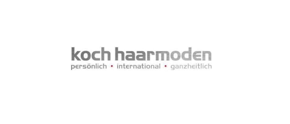 Das Logo für Koch Haarmoden, eine persönliche, internationale und ganzheitliche Marke, auf weißem Hintergrund dargestellt.