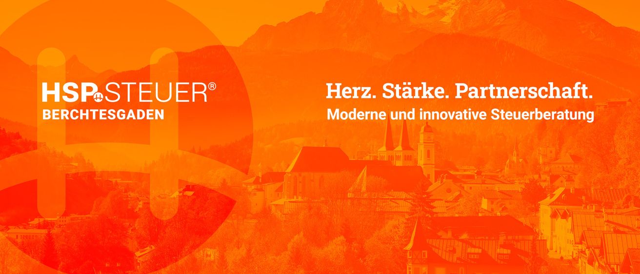 Ein leuchtendes orangefarbener Hintergrund zeigt eine bergige Landschaft. Das Logo ER befindet sich in der oberen linken Ecke. Der Text Herz. Starke. Moderne und innovativ ist prominent angezeigt.