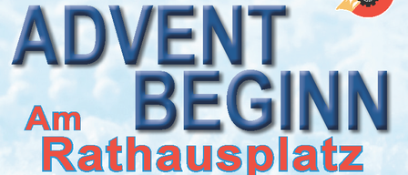Ein Plakat für die Adventszeit beginnt am Rathausplatz am Freitag, 28. November 2025, mit Veranstaltungen wie Streichelzoo, Blasinstrument-Ensemble und Besuch vom Christkind.