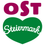 Ein herzförmiges Logo mit dem Wort 'OST' in fetten lila Buchstaben oben und 'Steiermark' in weißer Kursivschrift darunter.