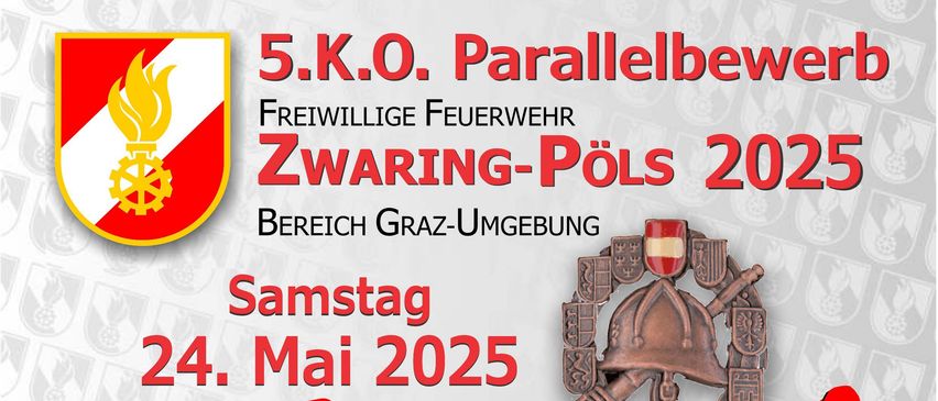 Ein Veranstaltungsposter für ZWARING-POLS 2025, geplant für Samstag, den 24. Mai 2025, mit Silhouetten von Menschen, die Fußball spielen. Das Veranstaltungsprogramm beginnt um 15:00 Uhr mit der Eröffnung und startet um 20:00 Uhr mit einer Cocktailparty und Live-Band.