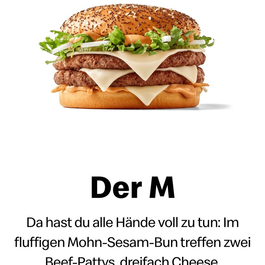 A hamburger with sesame seed bun, double beef patties, lettuce, cheese, and mayo. The image has a white background.