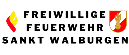 Das Logo der Freiwilligen Feuerwehr, einer freiwilligen Feuerwehr, in Walburg. Das Logo zeigt eine gelbe Flamme und einen roten Schild mit einer Fackel.