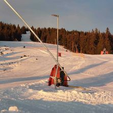 Bild enthält, Nature, Outdoors, Person, Snow, Piste, Vehicle, Tree