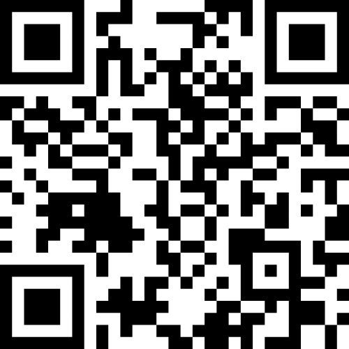 Schwarz-Weiß-Bild eines QR-Codes. Enthält eine Matrix aus Quadraten und Punkten.