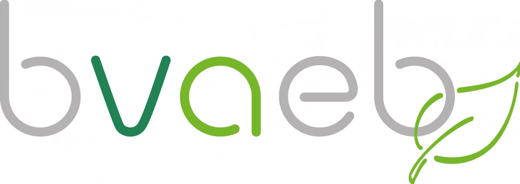 Das Bild zeigt ein Logo, das aus den Buchstaben 'v', 'a' und 'e' besteht, wobei 'v' grün, 'a' grau und 'e' grau ist. Die Buchstaben sind stilisiert mit abgerundeten Kanten und scheinen Teil eines kreisförmigen Musters zu sein.