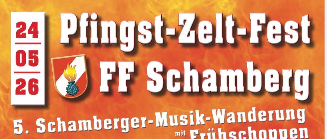 Plakat für den 5. Schammerger Musik-Spaziergang mit Musikern und Instrumenten. Es enthält Details zur Veranstaltung und einer Tanzshow am Abend.