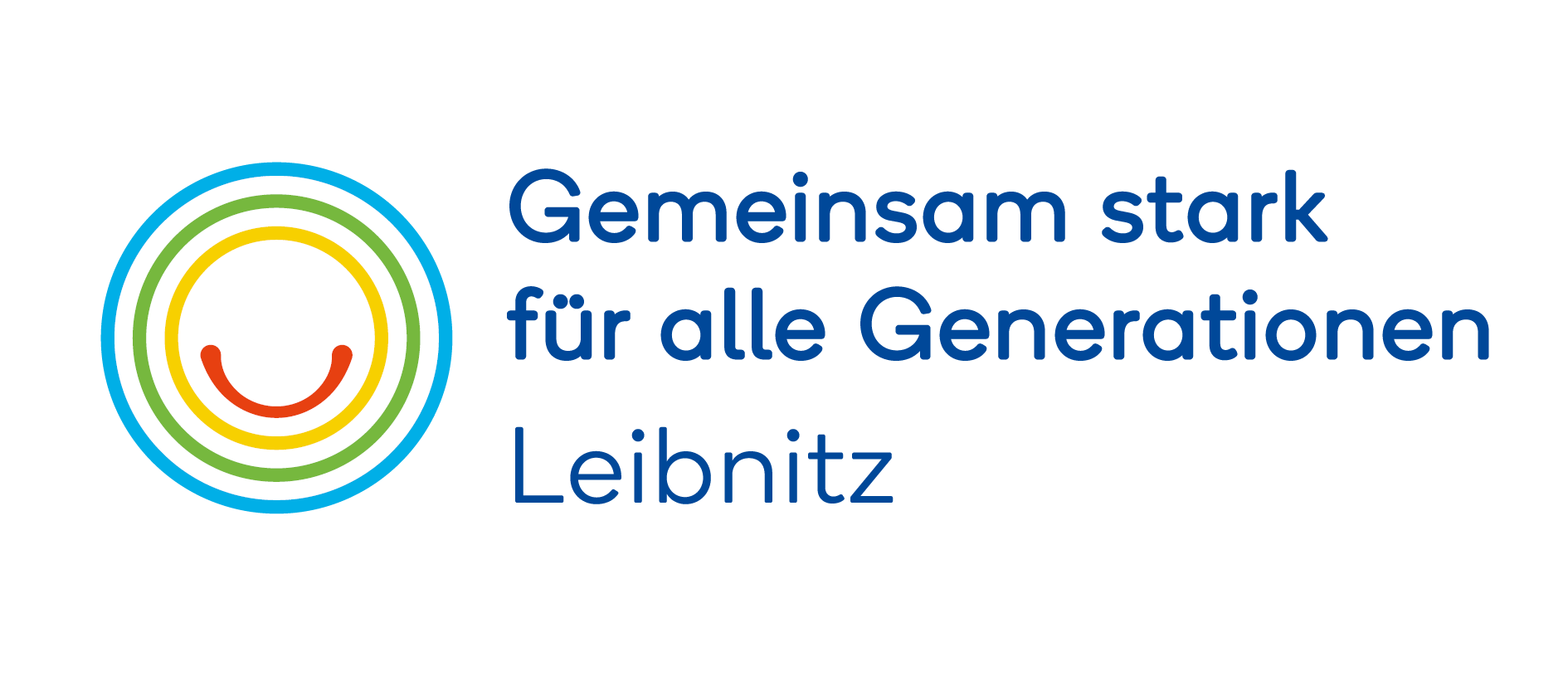 Ein blauer Text auf schwarzem Hintergrund lautet 'Gemeinsam für alle Gen Leibniz'. Der Text ist in großen, fetten und Großbuchstaben geschrieben. Der Text ist in der Mitte des Bildes zentriert.