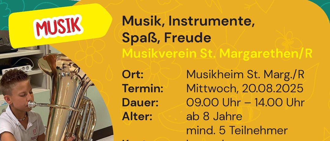 Bild enthält, Brass Section, Horn, Musical Instrument, Tuba, Person