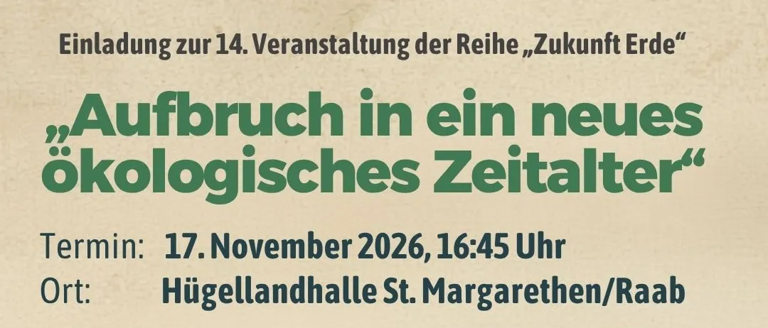 Plakat für eine Vorlesung in der Hugellandhalle St. Margarethen/Raab. Der Hauptredner ist Univ. Prof. Dr. Martin Grassberger. Die Veranstaltung bietet drei Praktiker und wird von Mag. Heike Schönbacher moderiert. Der Eintritt beträgt 10 Euro für Erwachsene, für Schüler ist der Eintritt frei. Kontaktieren Sie Erwin Stubenschrott für die Anmeldung.