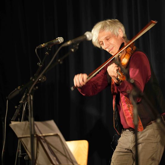 Bild enthält, Musical Instrument, Violin, Adult, Male, Man, Person, Electrical Device, Microphone, Performer, Solo Performance