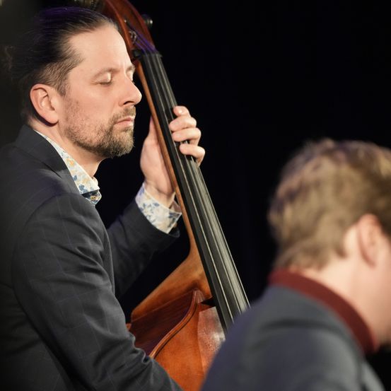 Bild enthält, Cello, Musical Instrument, Adult, Male, Man, Person, Face, Head, Suit, Violin