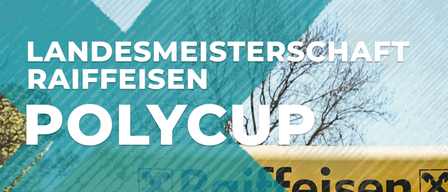 Das Plakat für den Raiffeisen Polycup, ein Fußballevent, zeigt eine Mannschaft in blauen Trikots, die für ein Foto auf einem Feld posiert. Die Veranstaltung ist für den 11. Mai 2026 angesetzt, Beginn um 09:00 Uhr.