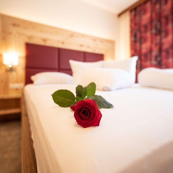 Bild enthält, Flower, Rose, Indoors, Interior Design, Cushion, Petal, Hotel, Furniture, Flower Arrangement, Bedroom