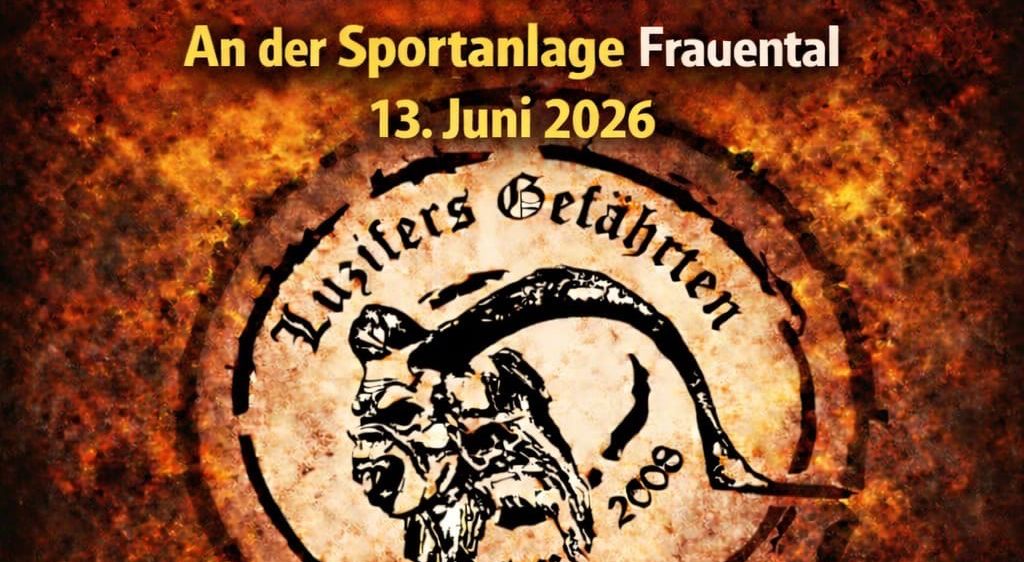 Plakat für Riesenwuzzler Turnier, findet am 13. Juni 2026 in Frauental statt. Zeigt ein Logo mit einem Mann, der mit einem riesigen Fisch ringt. Beginn um 9:00 Uhr, mit 3 Hauptpreisen und Trinkwettbewerb.