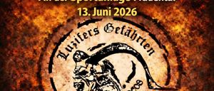 Plakat für Riesenwuzzler Turnier, findet am 13. Juni 2026 in Frauental statt. Zeigt ein Logo mit einem Mann, der mit einem riesigen Fisch ringt. Beginn um 9:00 Uhr, mit 3 Hauptpreisen und Trinkwettbewerb.