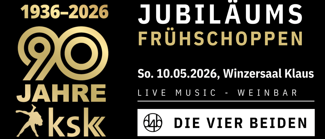 Jubiläums-Fruhschoppen am 10. Mai 2026 in Winzersare mit Live-Musik von Die Vier Besks.