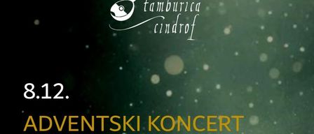 Plakat für einen Adventskonzert am 8. Dezember um 17 Uhr in Farska Crikva Cindrof, Pfarrkirche Siegendorf. Grüner Hintergrund mit gelbem Text.