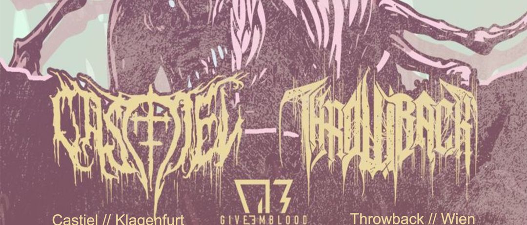 Poster für ein Konzert mit zwei Bands. Eine Band ist Castel und die andere ist 17. Beide spielen Hardcore-Musik. Das Konzert ist am Freitag, 9. Januar.