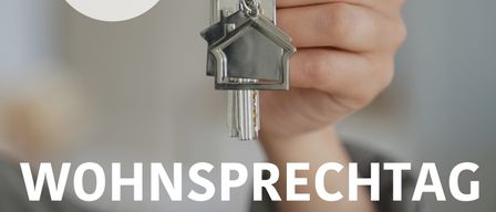 Ein Plakat mit einer Person, die einen Schlüsselbund hält, steht 'Keine Voranmeldung für den Wohnsprechtag erforderlich'. Datum ist der 12. Jänner 2026, von 17:00 bis 19:00 Uhr. Das Ansfelden-Logo ist angezeigt.