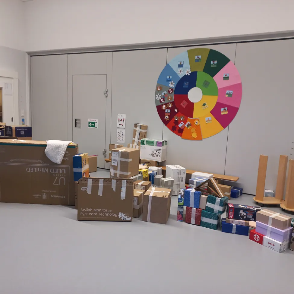 Box, Floor, Flooring, Architecture, Building, Cardboard, Carton, Package, Package Delivery, Person