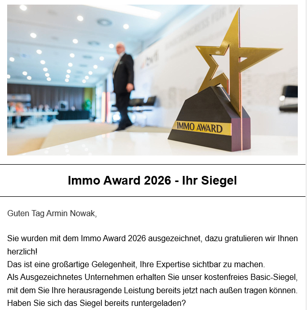 Immo Award Symbolfoto