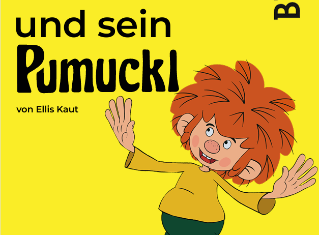 Plakat für ein Theaterstück mit einem zeichnenden Charakter, der winkt. Die Daten sind vom 27. August bis 3. Oktober 2026.