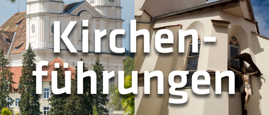Zwei Bilder von Kirchen, eines mit Glockentürmen und das andere mit einem großen Fenster, beide unter einem klaren blauen Himmel.