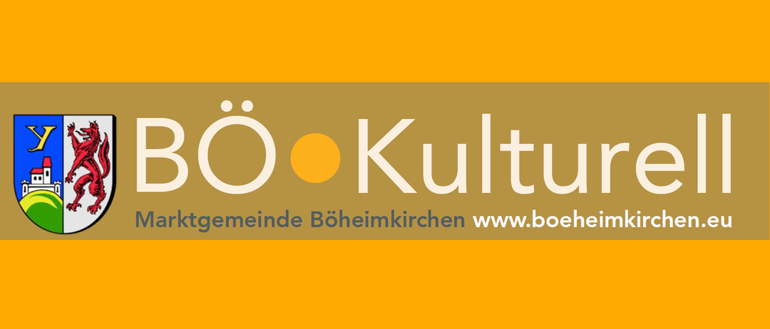 Das Logo der Gemeinde Bohmte, mit einem stilisierten Buchstaben 'B' mit Punkt, begleitet von den Worten 'Kultur' und einer Website-Adresse.