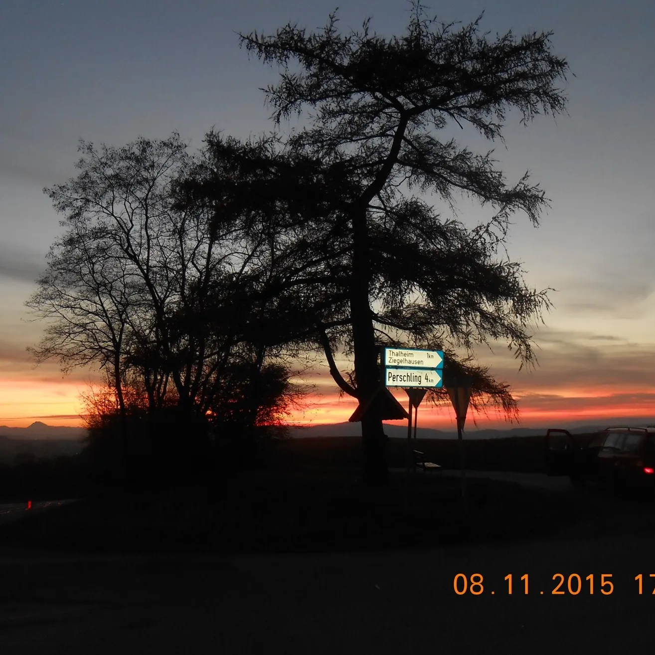 Nature, Outdoors, Sky, Sunset, Tree, Sunrise, Silhouette, Scenery, Car, Landscape